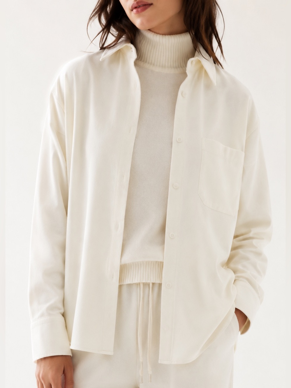 Zara Off- White Collared Button Down Shirt